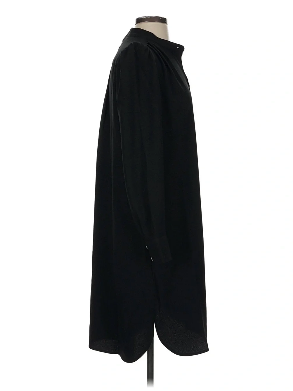 NWT! J. Crew Black Button-Front Midi Dress in 365 Crepe. Size 4.